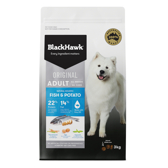Black Hawk Fish & Potato Adult Dog Food 3kg