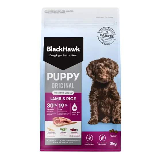 Black Hawk Medium Breed Lamb Rice Puppy Food 3kg