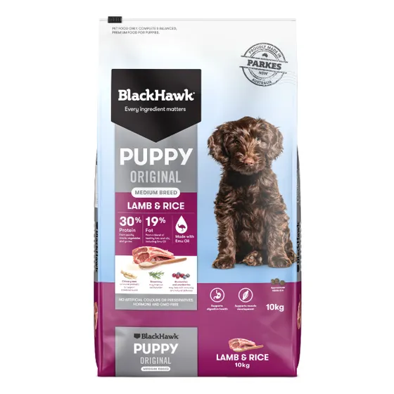 Black Hawk Medium Breed Lamb Rice Puppy Food 10kg