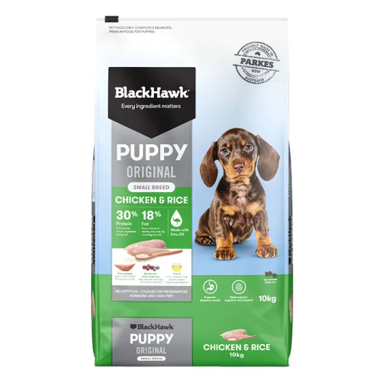Black Hawk Small Breed Chicken Rice Puppy Food 10kg