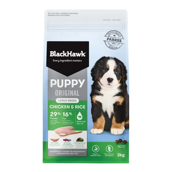 Black Hawk Large Breed Chicken & Rice Puppy Food 3kg