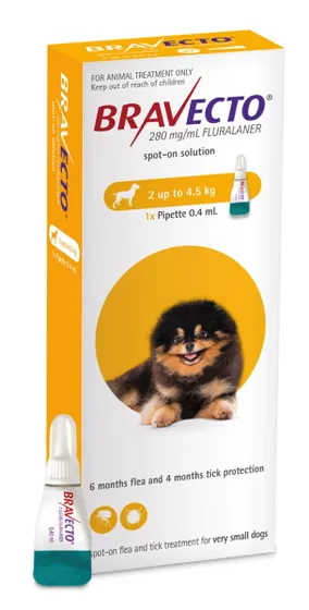 Bravecto Spot On Flea Treatment For X-small Dogs 2-4.5kg