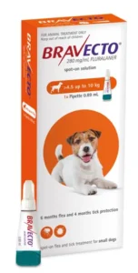 Bravecto Spot On Flea Treatment For Small Dogs 4.5-10kg - Orange 1 Pack