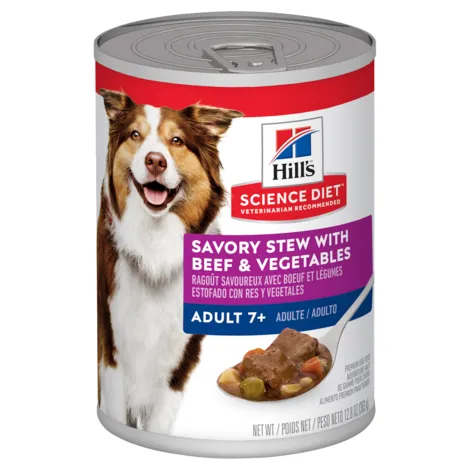 Hill's Science Diet Adult 7+ Savory Stew Beef & Vegetables Dog Food 363g