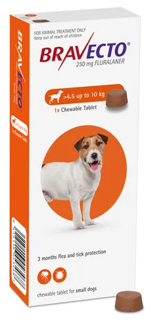 Bravecto Chewable Tablet Flea Treatment For Small Dogs 4.5 To 10