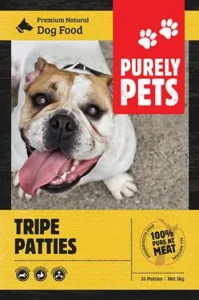 Purely Pets Frozen Tripe Patties Dog Food 1kg