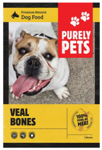 Purely Pets Frozen Veal Bones Dog Food 3kg