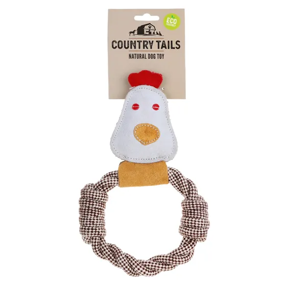 Country Tails Chicken Rope Ring Dog Toy