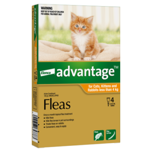 Advantage Flea Treatment For Cats & Rabbits Under 4kg - 4 Pack