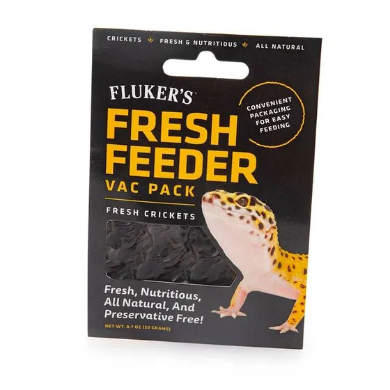 Fluker's Fresh Feeder Vac Pack Crickets. 20gm