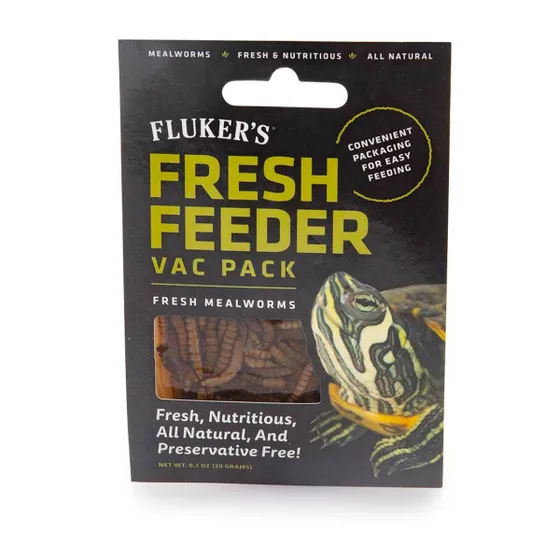 Fluker's Fresh Feeder Vac Pack Mealworms. 20gm
