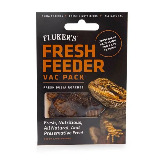 Fluker's Fresh Feeder Vac Pack Dubia Roaches. 20gm
