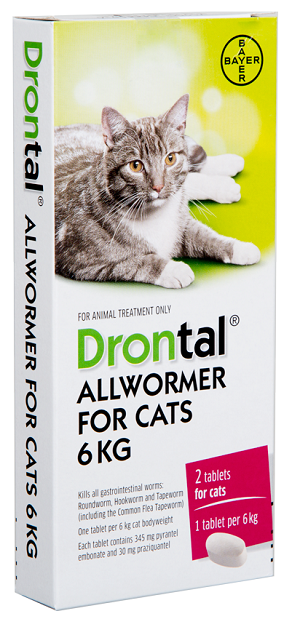 Drontal Worm Treatment For Cats 6kg 2 Pack