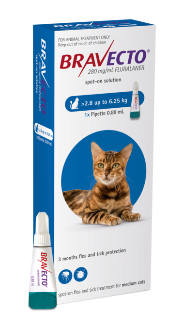 Bravecto Spot On Flea Treatment For Cats 2.8-6.25kg