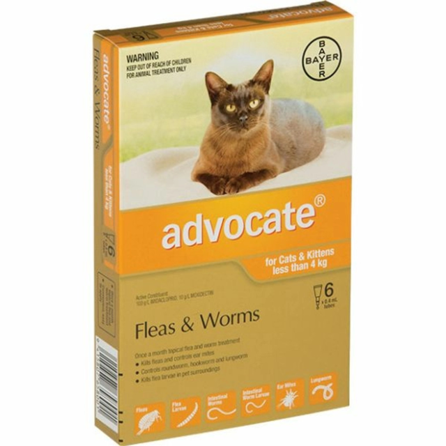 Advocate Flea Treatment For Cats Under 4kg - 6 Pack