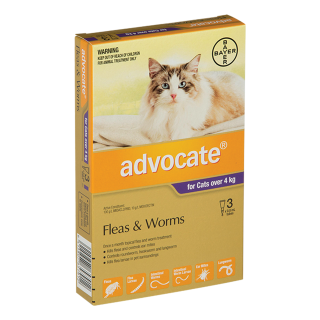 Advocate Flea Treatment For Cats Over 4kg - 3 Pack