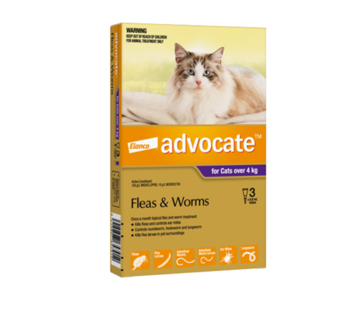 Advocate Flea Treatment For Cats Over 4kg - 3 Pack