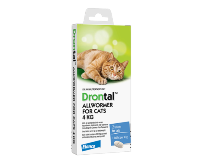 Drontal Worm Treatment For Cats 4kg 2 Pack