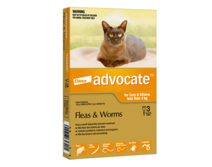 Advocate Flea Treatment For Cats Under 4kg - 3 Pack