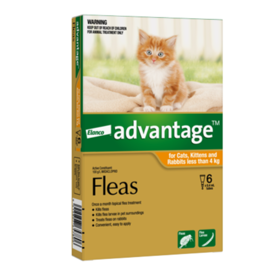 Advantage Flea Treatment For Cats & Rabbits Under 4kg - 6 Pack