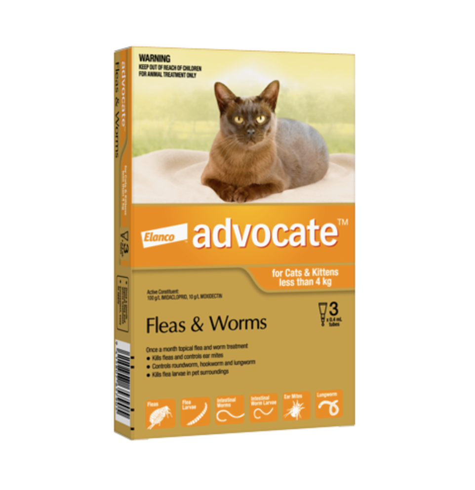 Advocate Flea Treatment For Cats Under 4kg - 3 Pack