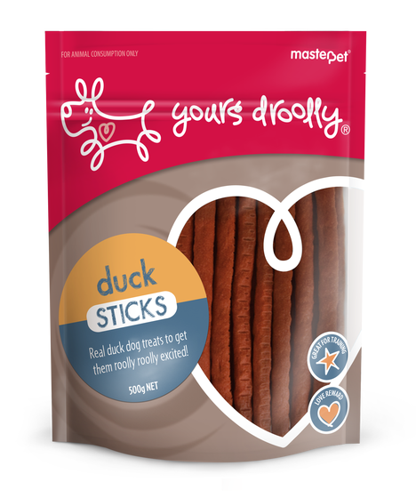 Yours Droolly Duck Sticks Dog Treats 500g