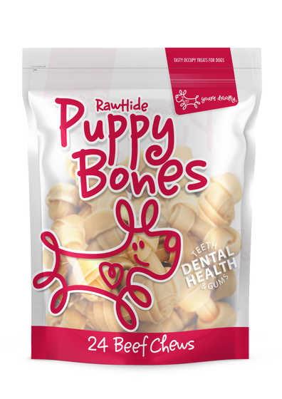 Yours Droolly Rawhide Puppy Bones 24 Pack