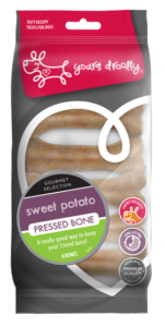 Yours Droolly Rawhide Pressbone Sweet Potato 6 Pack