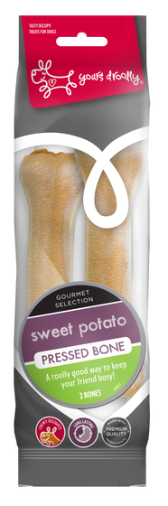 Yours Droolly Rawhide Pressbone Sweet Potato 2 Pack