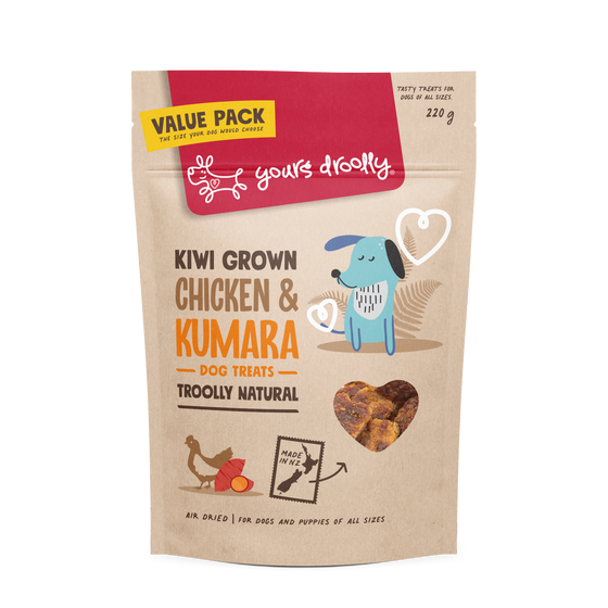 Yours Droolly Kiwi Grown Chicken Kumara Dog Treat 220g