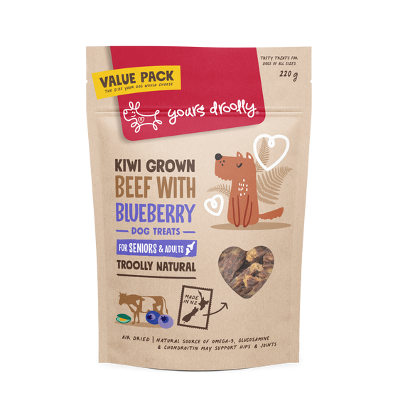 Yours Droolly Kiwi Grown Beef Blueberry Senior Dog Treat 220g