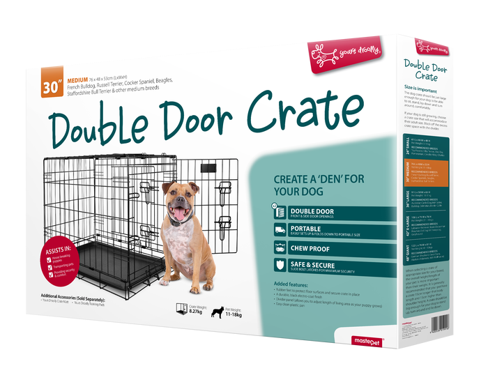 Yours Droolly Double Door Dog Crate 30 Inch 76lx48wx53h