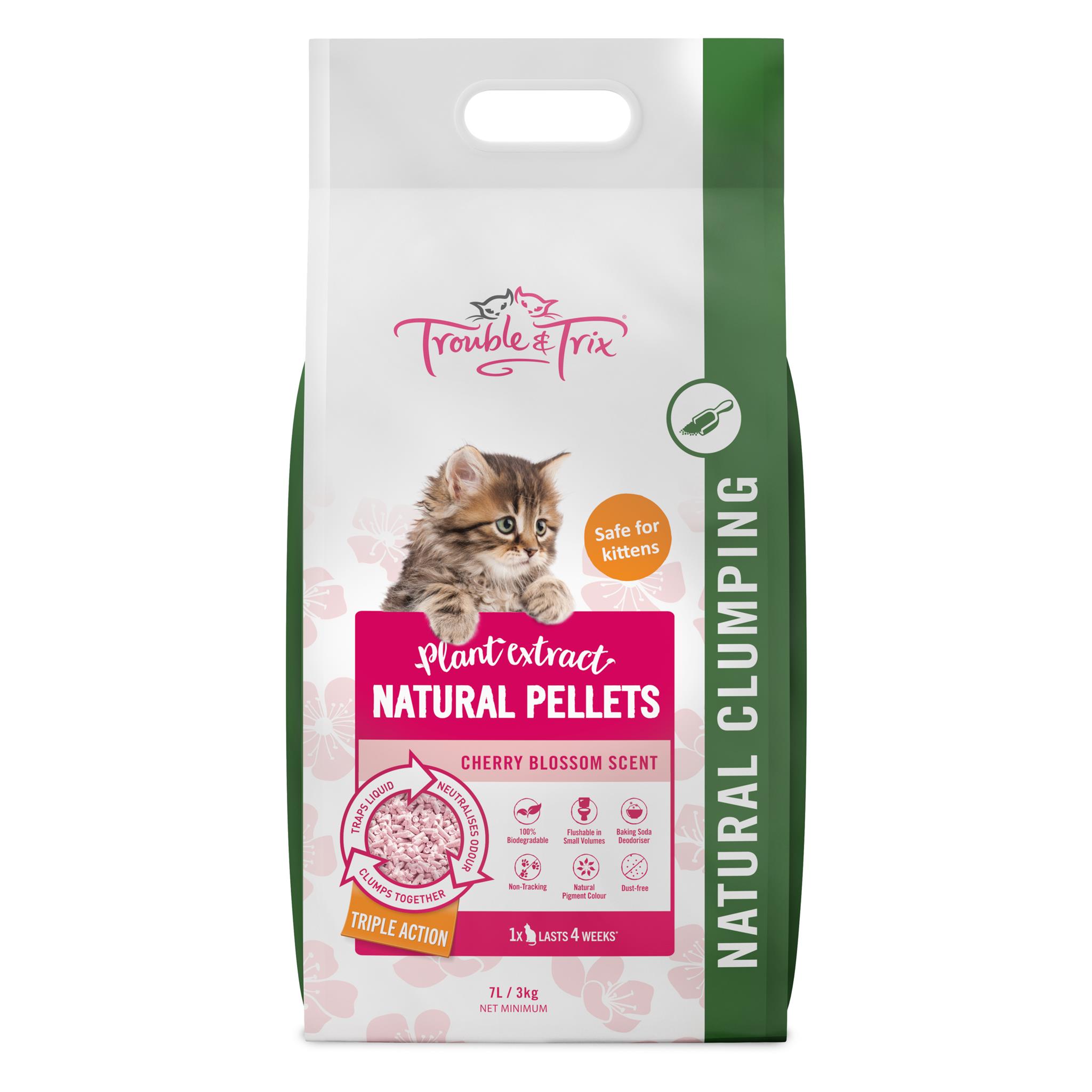 Trouble & Trix Natural Cat Litter  Cherry Blossom7L