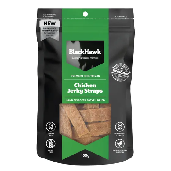 Black Hawk Dog Treats Chicken Straps 100g