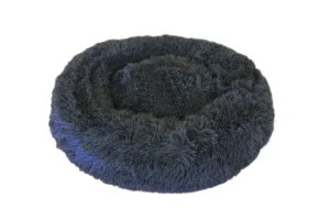 Brooklands Plush Calming Pet Bed Round Charcoal Large 90cm