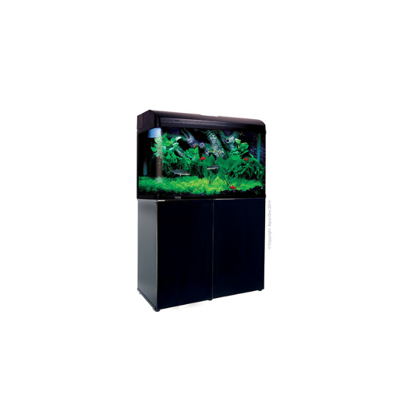 Aqua One AR850 Gloss Black Starter Package Tropical With Cabinet