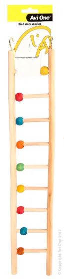 Avi One Wooden Ladder 9 Rung With Beads