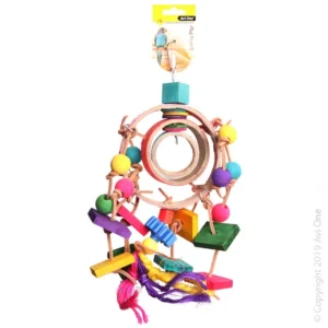 Avi One Dream Catcher With Wooden & Plastic Beads And Disc 34cm