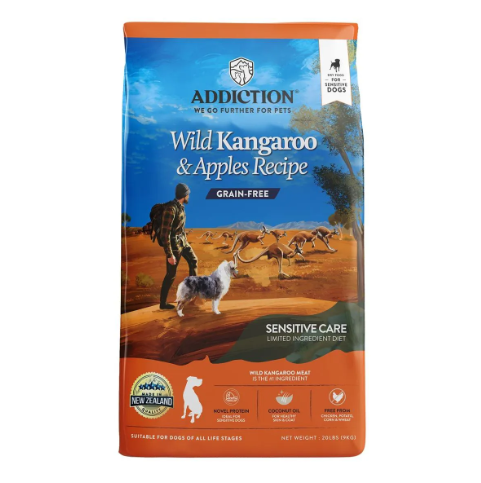 Addiction Sensitive Care Novel Protein Wild Kangaroo & Apples Dry Dog Food 15KG