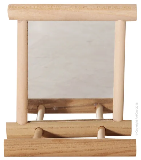 Avi One Wood Framed Mirror With Seat 12x10cm