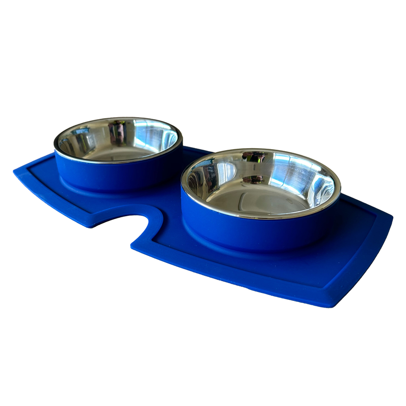 Vacumatt Silicone Double Diner - Blue 225ml x 2