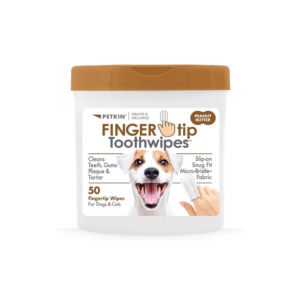 Petkin Fingertip Tooth Wipes Peanut Butter 50pk ^5624