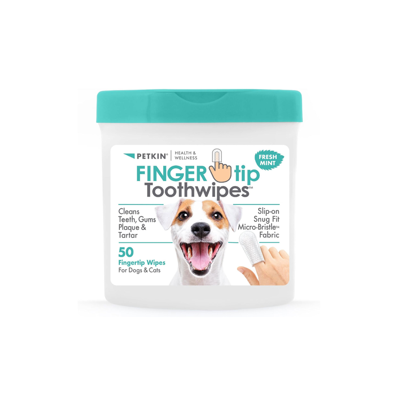 Petkin Fingertip Tooth Wipes Mint 50pk ^5621