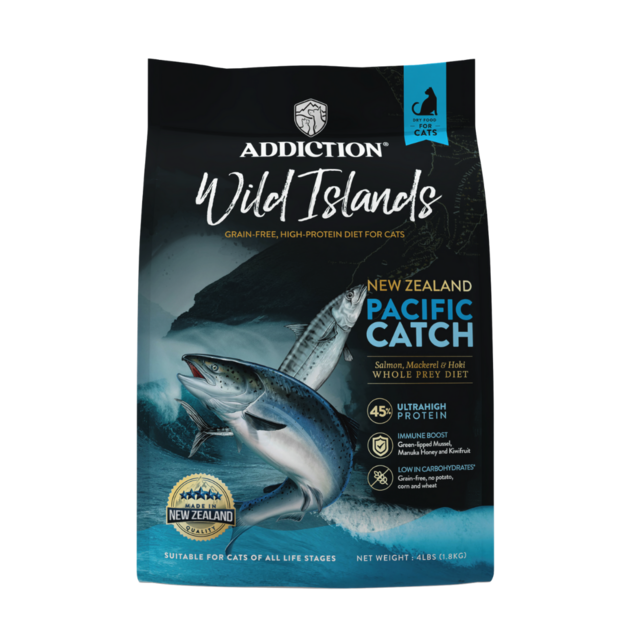 Addiction Wild Islands Pacific Catch Salmon Mackerel & Hoki Dry Cat Food 4.5kg