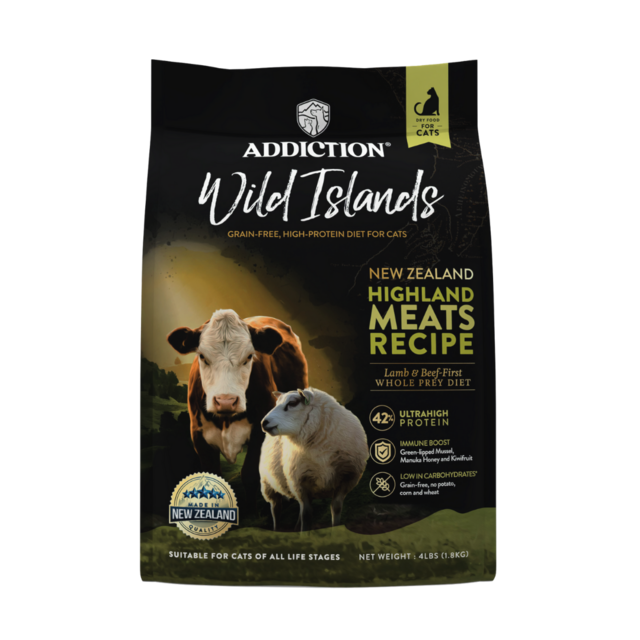 Addiction Wild Islands Highland Meats Recipe Lamb & Beef-First Dry Cat Food 4.5kg