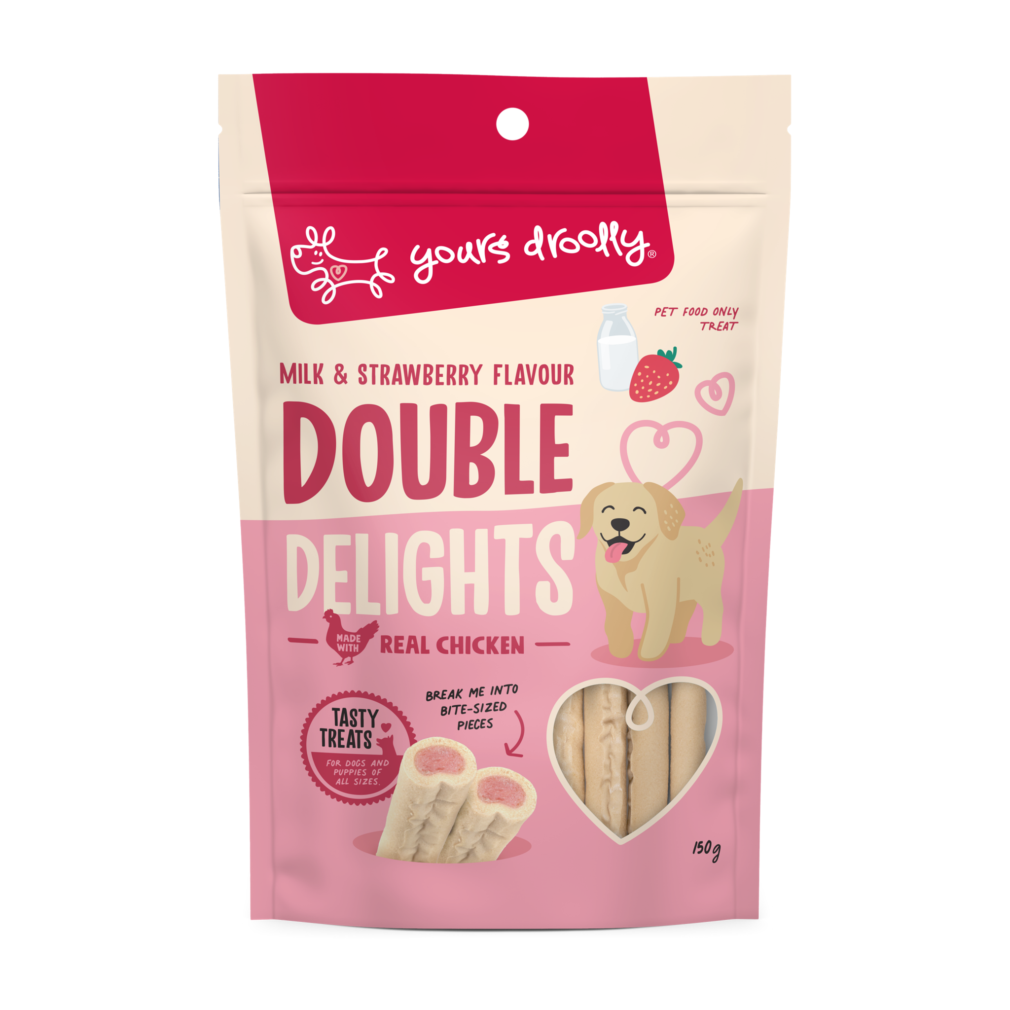 Your Droolly Double Delight Milk and Strawberry 150g