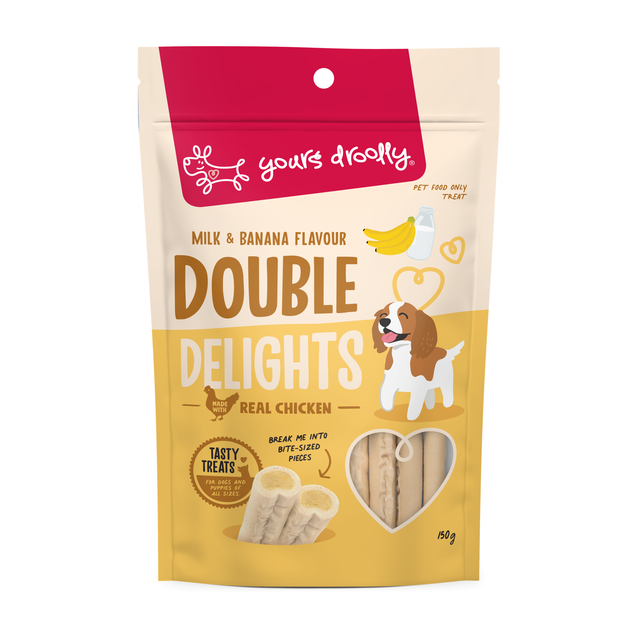 Yours Droolly Double Delight Milk and Banana 150g