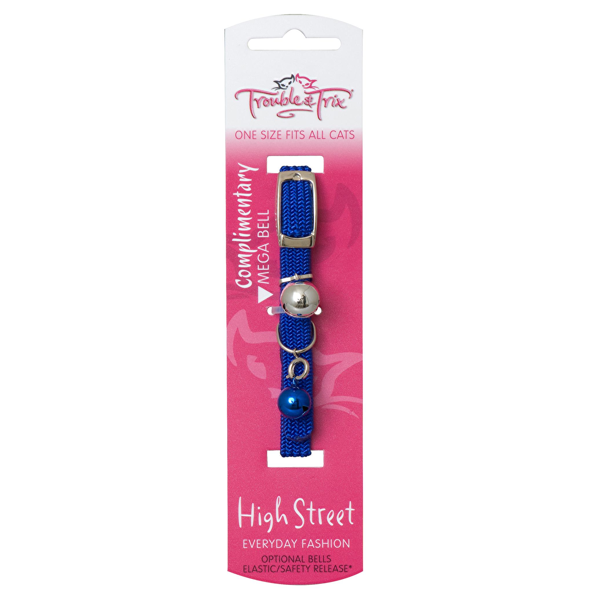 Trouble and Trix High Street Stretch Cat Collar Blue