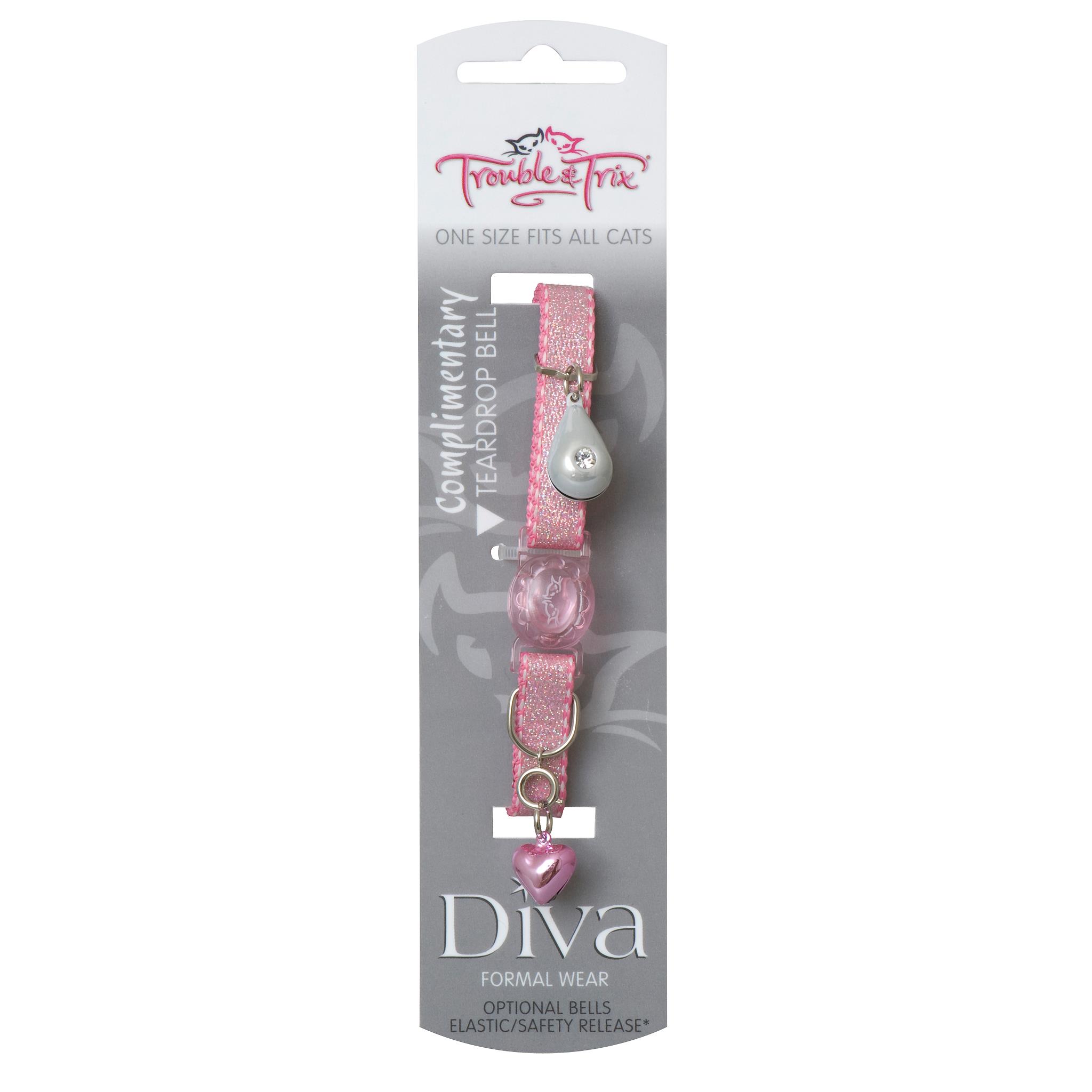 Trouble and Trix Diva Shimmer Cat Collar Pink