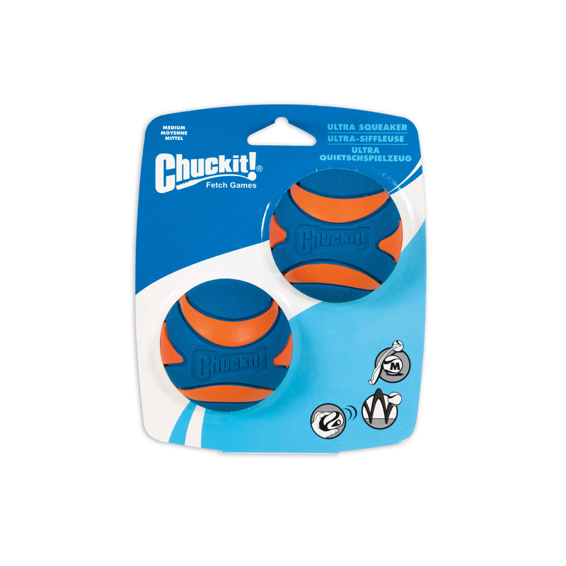 chuckit Ultra Squeaker Ball Med - 2pk ^33068